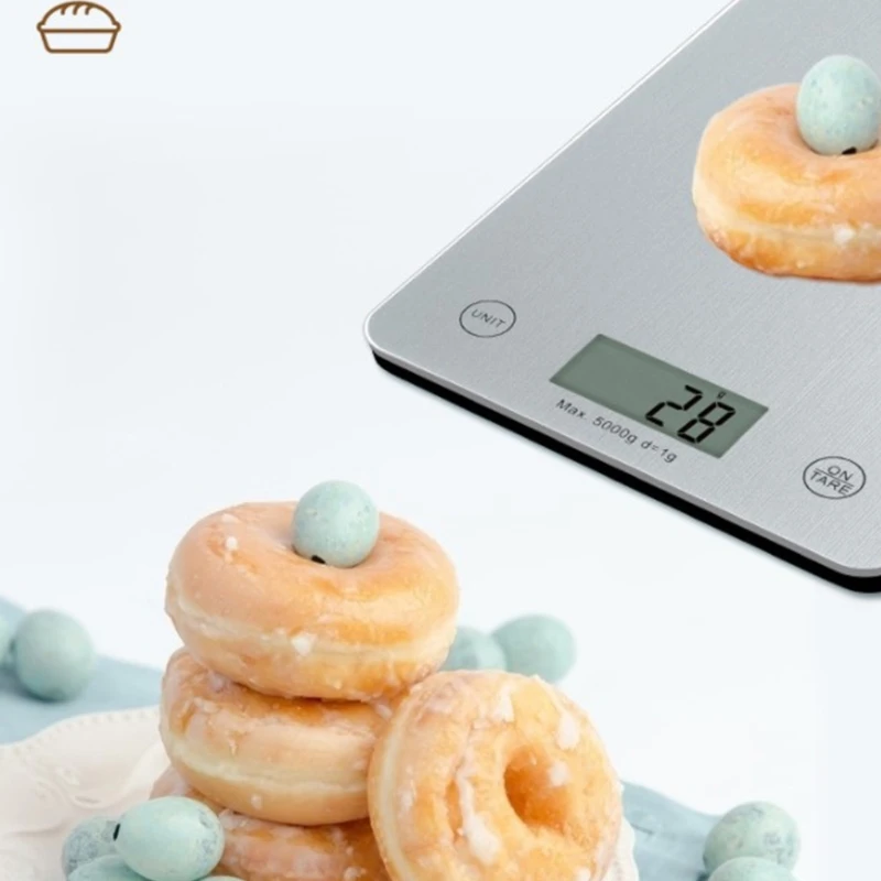 

Бытовые цифровые кухонные весы, электронные весы на батарейках со светодиодным дисплеем для приготовления пищи и выпечки, измерительный ин...
