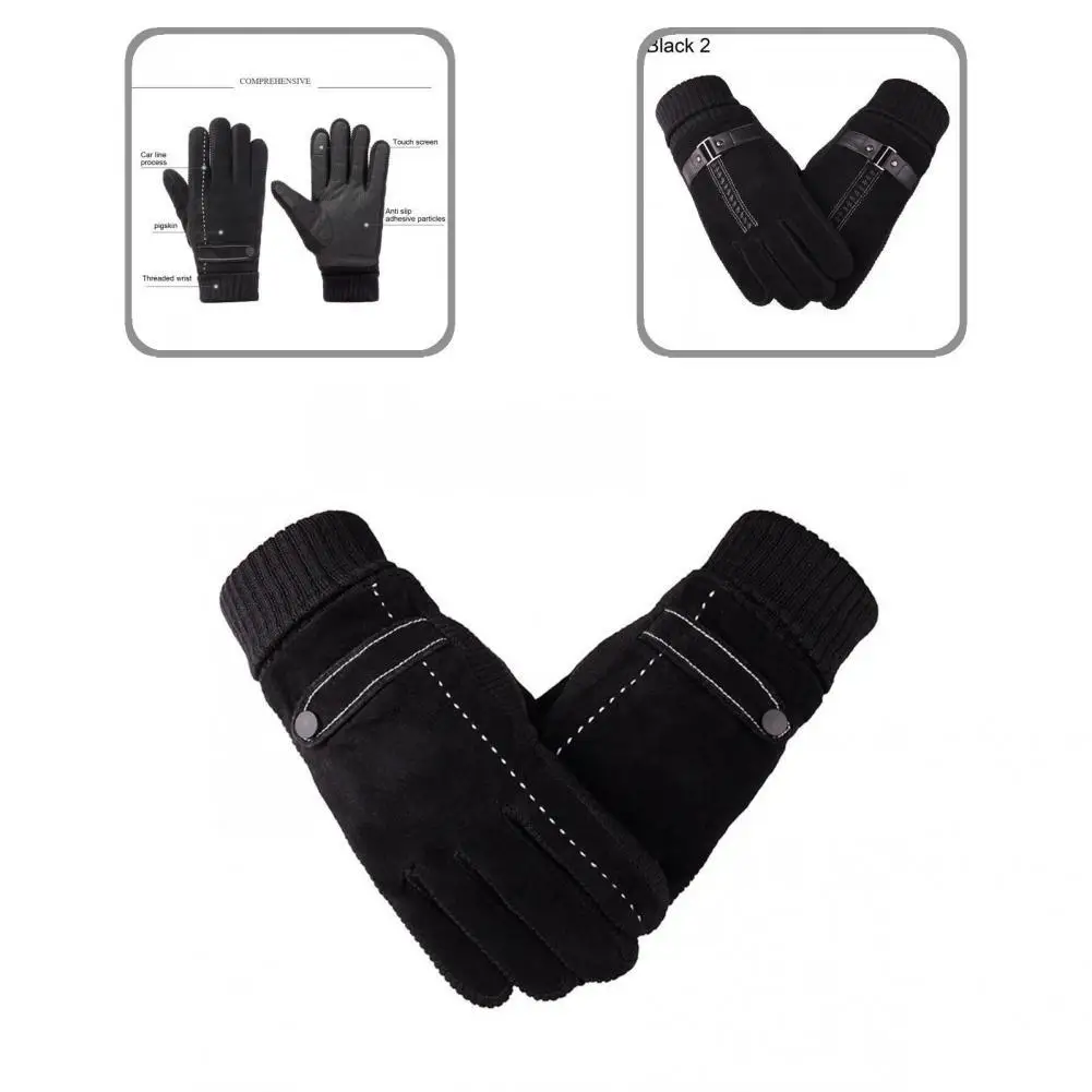 

Non-shrink 1 Pair Practical Fine Workmanship Men Mittens 4 Styles Men Mittens High Friction for Camping