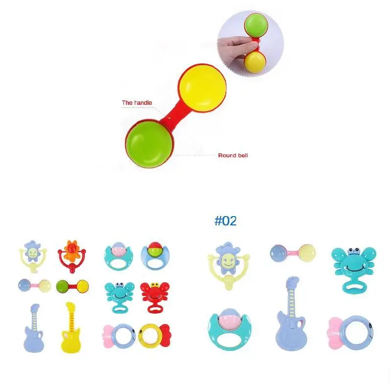 

Hot Selling 6 PCS Set Newborn Baby Rattles Shaking Bell BPA-Free Grab Music Toys for Infant Early Education LBV