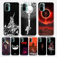 guts berserk japanese anime clear phone case for xiaomi mi 11 10 10t note 10 mi 9 se mi 11t pro poco x2 m3 f3 x3 m4 soft silicon
