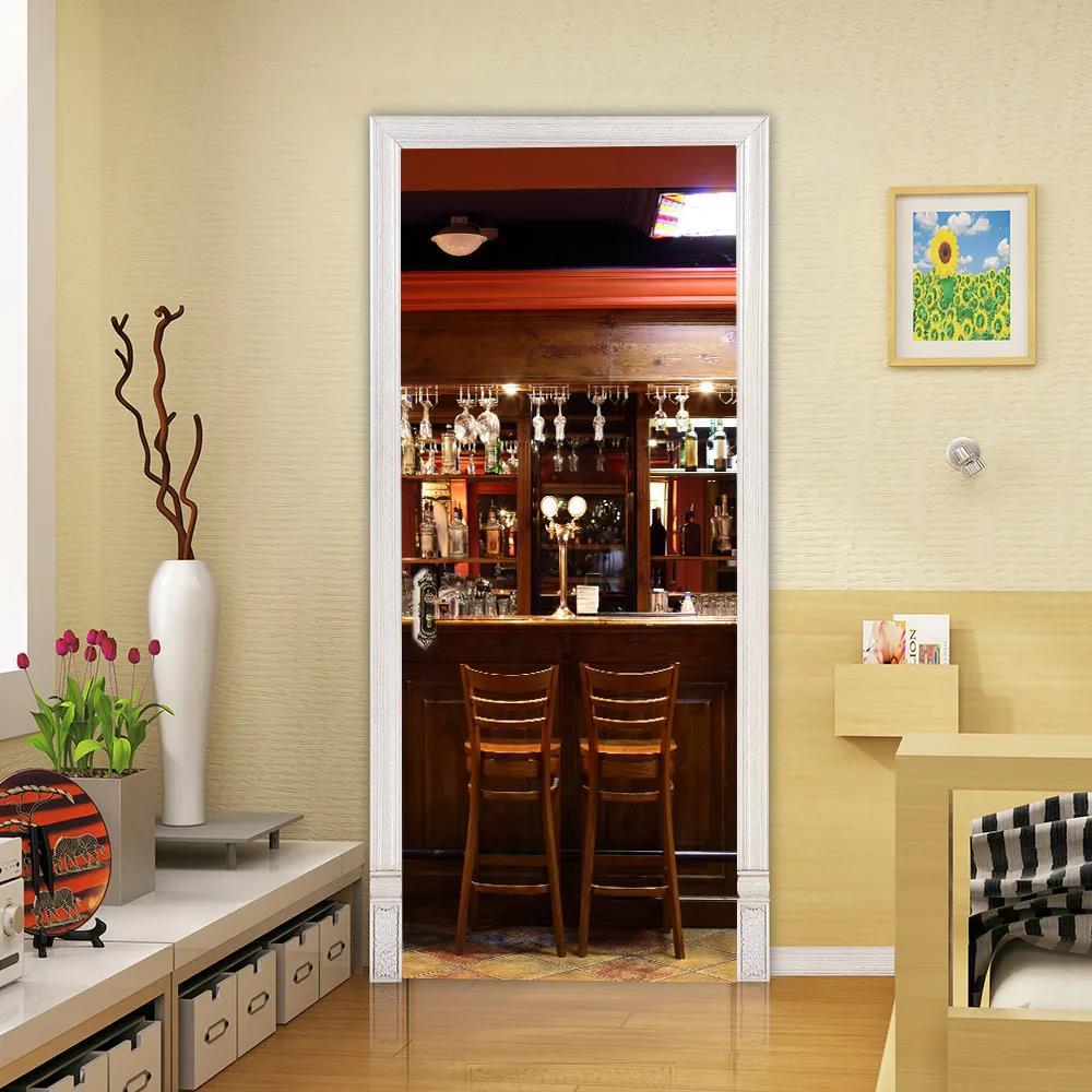 

Креативные экологически чистые 3D наклейки на дверь стола, отремонтированные самоклеящиеся наклейки на стену для спальни