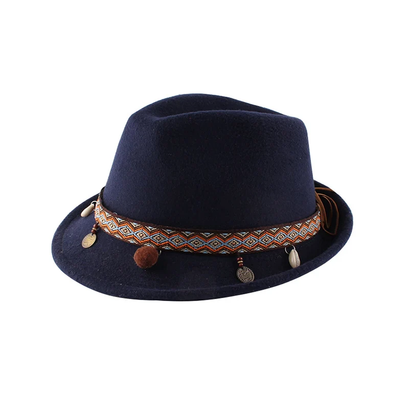 

Fashion Retro solid British wool ball federation jazz hat women new autumn and winter simple woolen top hat sombreros de mujer