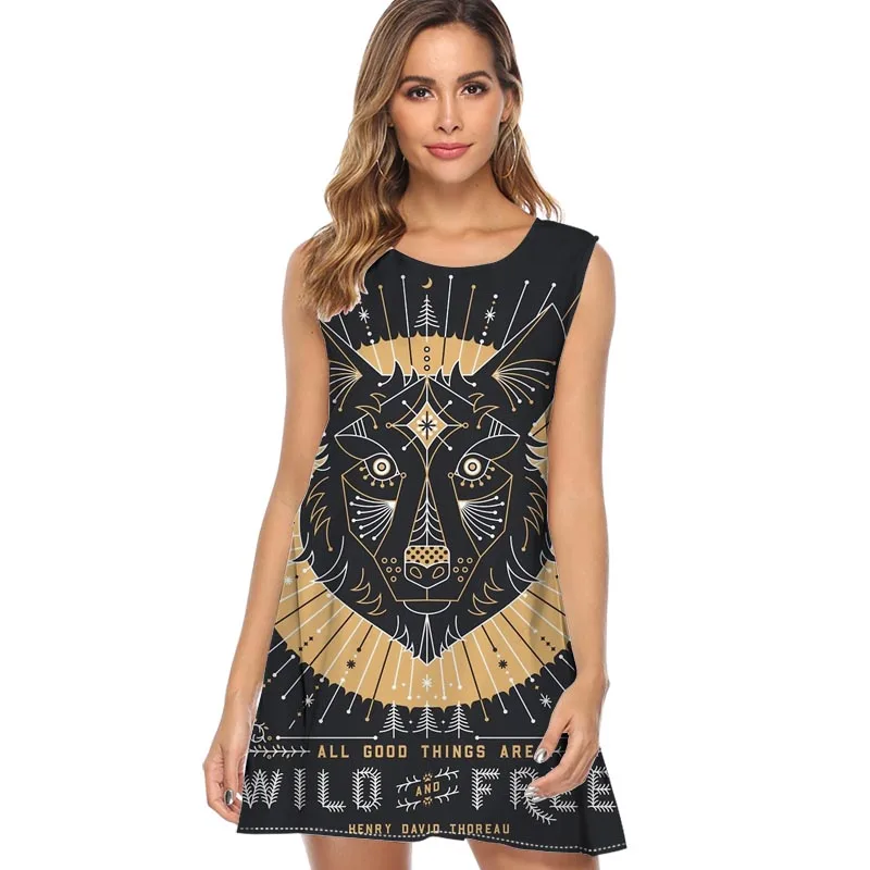Women Loose Dress 2019 Vintage Camera Flowers Power Garden Boho Beach Vestidos Sleeveless O Neck Summer Mini Chiffon |
