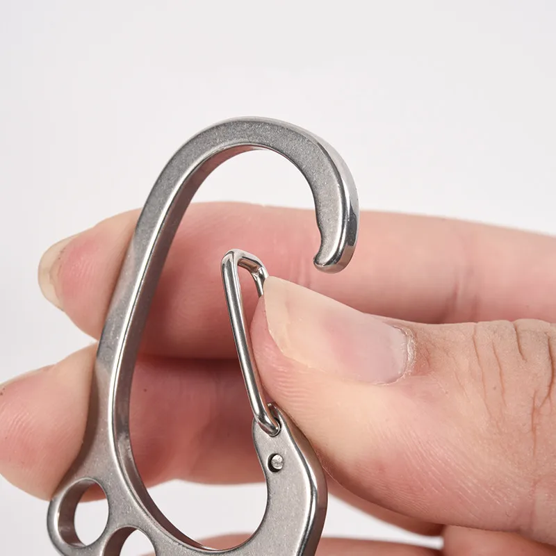 Утолщенный брелок для ключей QOONG из нержавеющей стали держатель мужчин женщин с