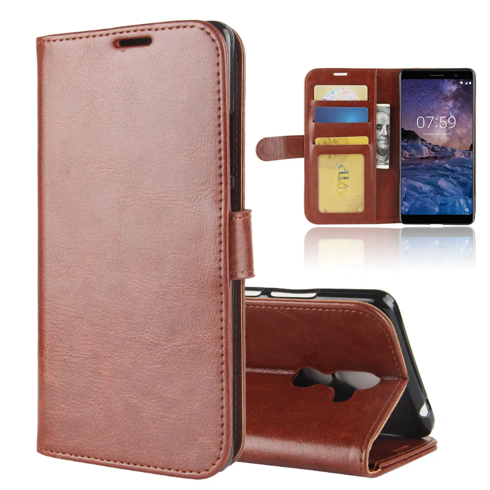 Чехол для Nokia 7 Plus мягкий силиконовый чехол бумажник книжка телефона кожаный