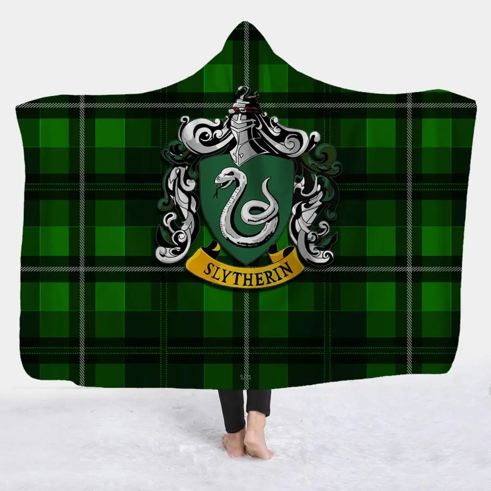 DREAM KARIN Slytherin Ravenclaw Gryffindor Hufflepuff 3D плюшевое одеяло с капюшоном для взрослых и детей