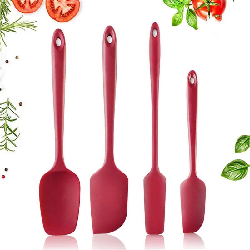 

4 PCS Pastry Scraper Set Silicone Cream Butter Cake Mixing Batter Spatula Stirring Spatula Kitchen Tool Accessories