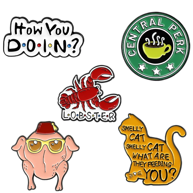 

BG982 Turkey Cartoon Enamel Pins Badge Cat Brooches Bag Clothes Lapel Pin Punk TV Show Jewelry Gift For Friends