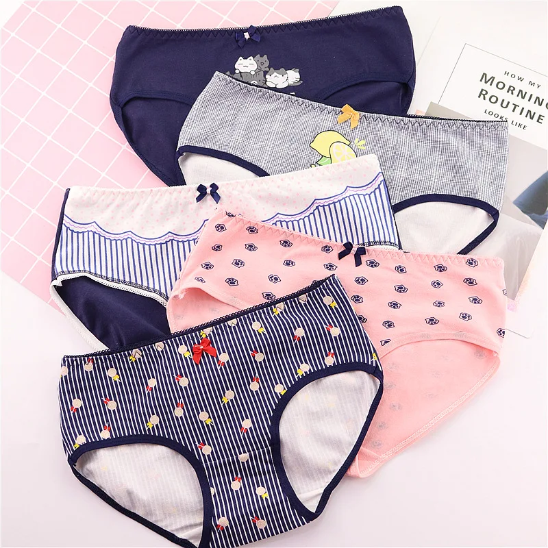 Трусики для девочек 6 шт./Лот нижнее белье с мультяшным принтом хлопковые мягкие