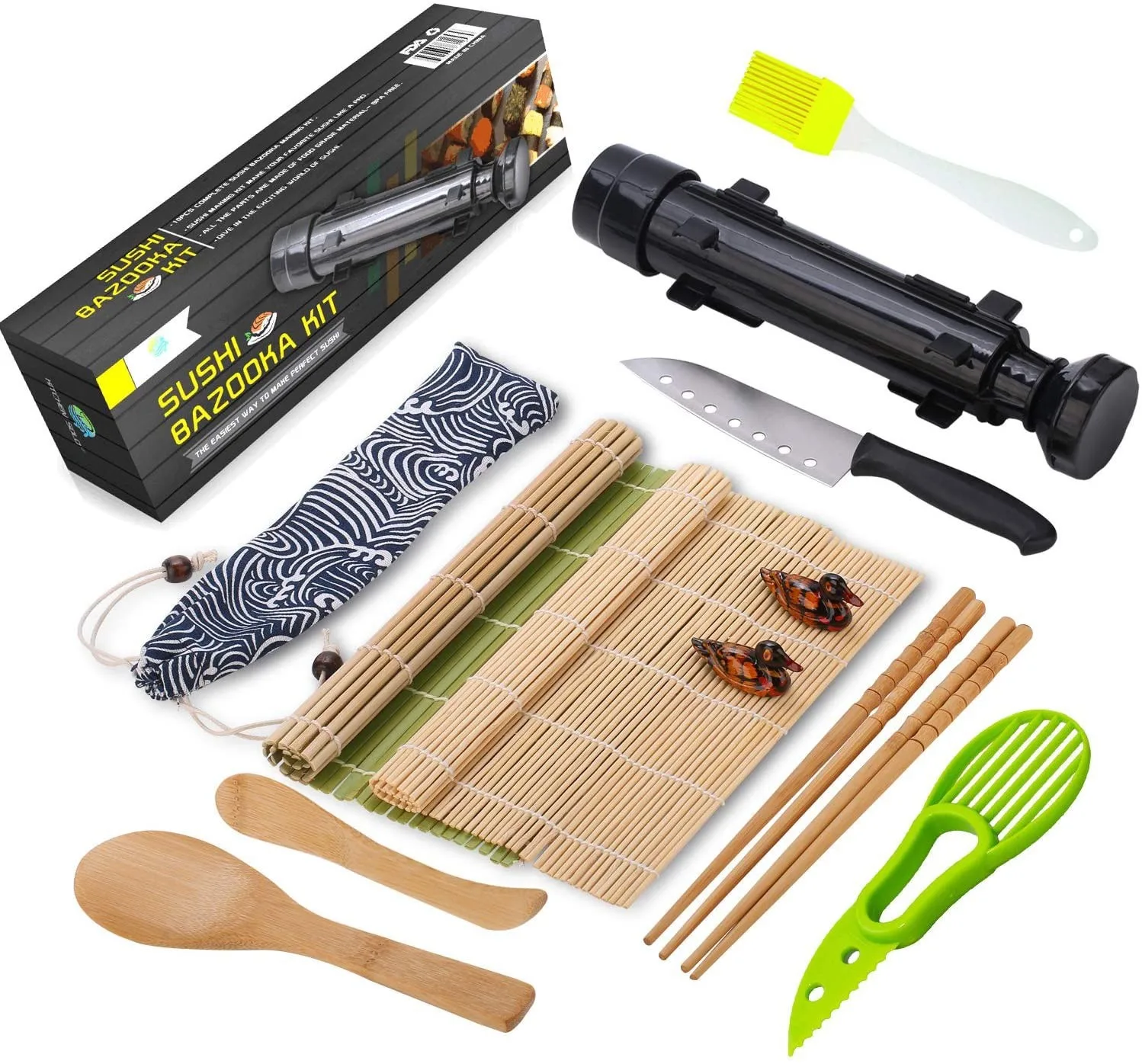 

Sushi Accessories Set Maker Rice Mold Non-Stick Vegetable Meat Rolling Tool DIY Kit Making Kitchen Supplies Bento Gadget Onigiri