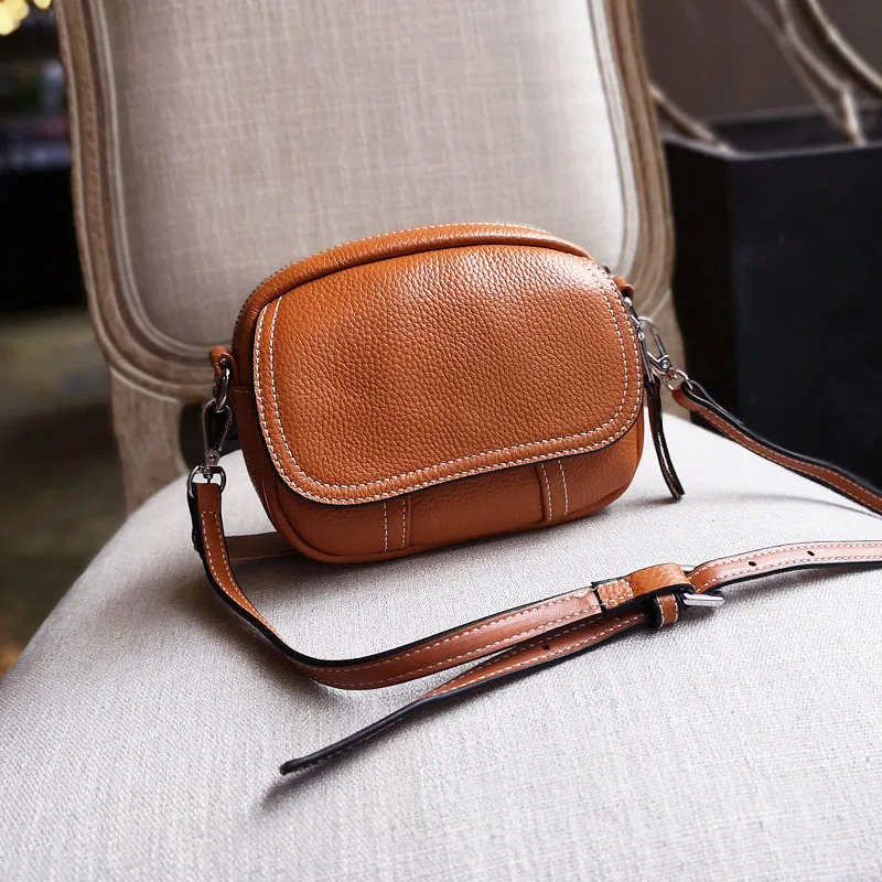 

Leather mini bag fashionable all-match first layer cowhide shoulder messenger small bag female