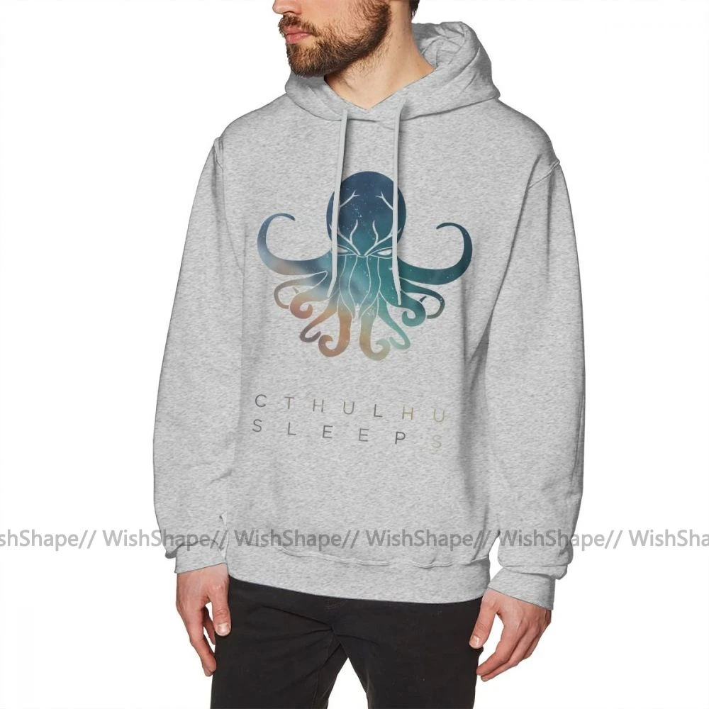 Deadmau5 Толстовка Deadmau5 Cthulhu Sleeps толстовки Мужской Хлопковый пуловер с капюшоном осень фиолетовый XL длинные стильные толстовки - Цвет: Gray
