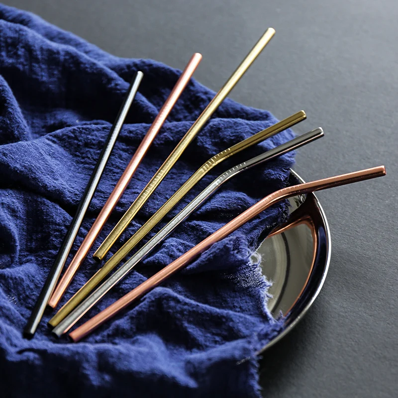 4Pcs Reusable 304 Stainless Steel Metal Smoothies Drinking Straight Straws High Quality Tube Cleaning Brush Bar Party Accessory | Дом и сад