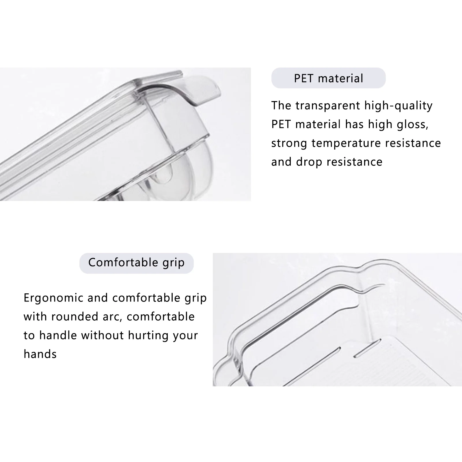 

Transparent Refrigerator Food Storage Containers Kitchen Storage Drawer Organizer PET Separate Vegetable Fruit Fresh Box 2PCS