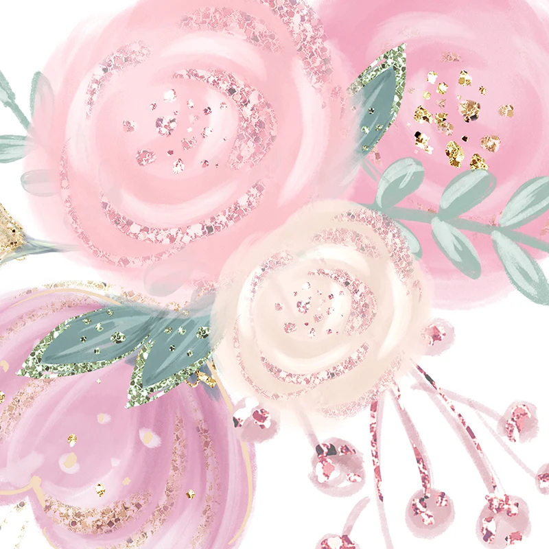 Картина на холсте с изображением балерины цветов розового и золотого | Дом сад