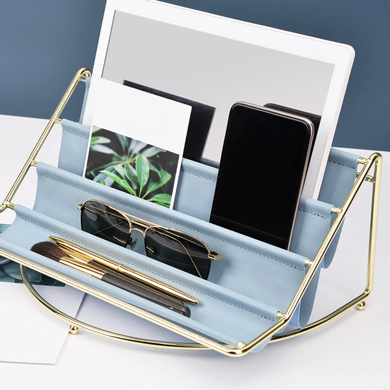 Скандинавская настольная полка из искусственной кожи для гостиной планшетного