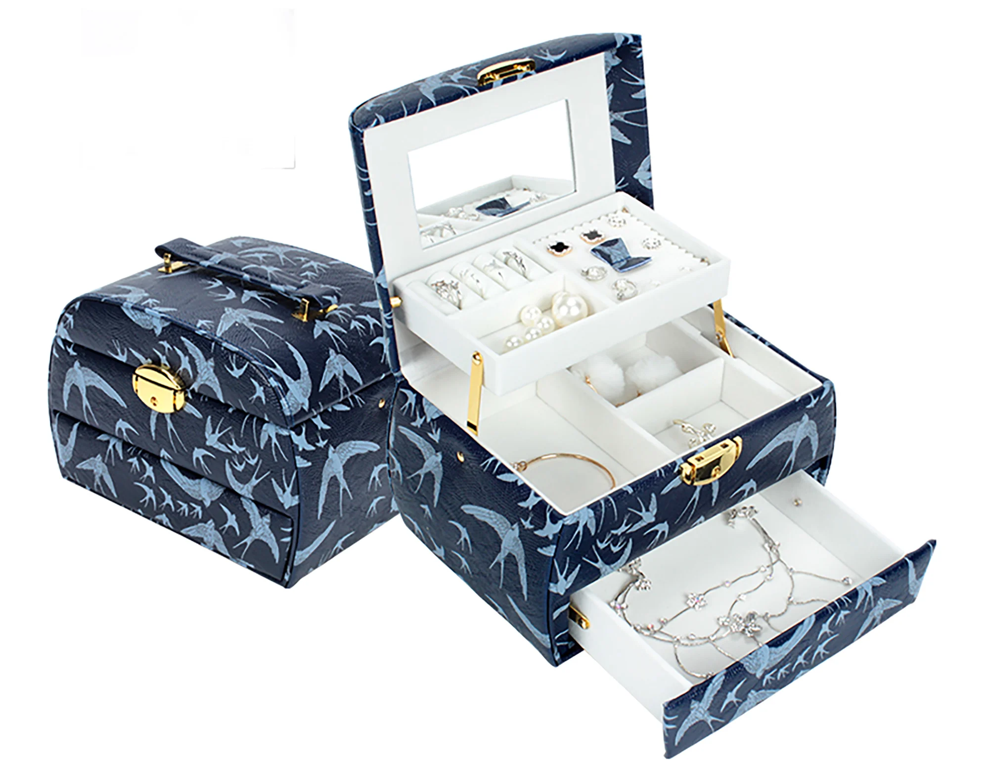 Pаспродажа Универсальный органайзер Милая принцесса, Дорожный Чехол, портативная полуавтоматическая шкатулка для ювелирных изделий, Подарочная коро...