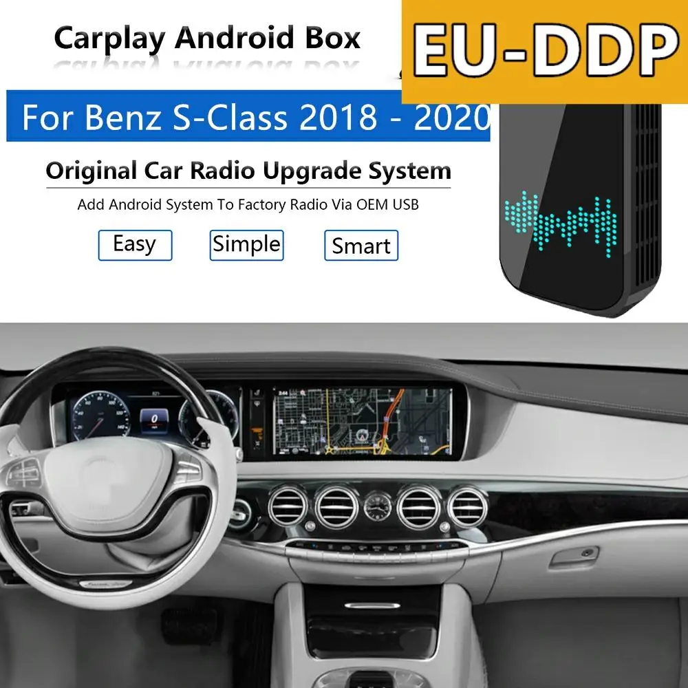 

Android AI Box Carplay upgrade For Mercedes Benz S Class 2018 - 2020 Radio Apple Autoradio Car Multimedia Player Wifi