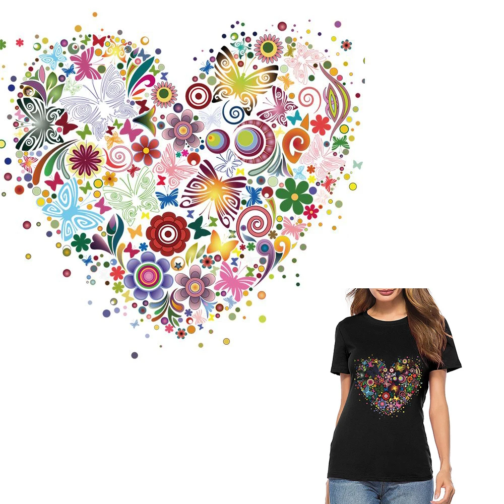 Нашивка с надписью Love Heart Термотрансферная стирающаяся a уровневая легко