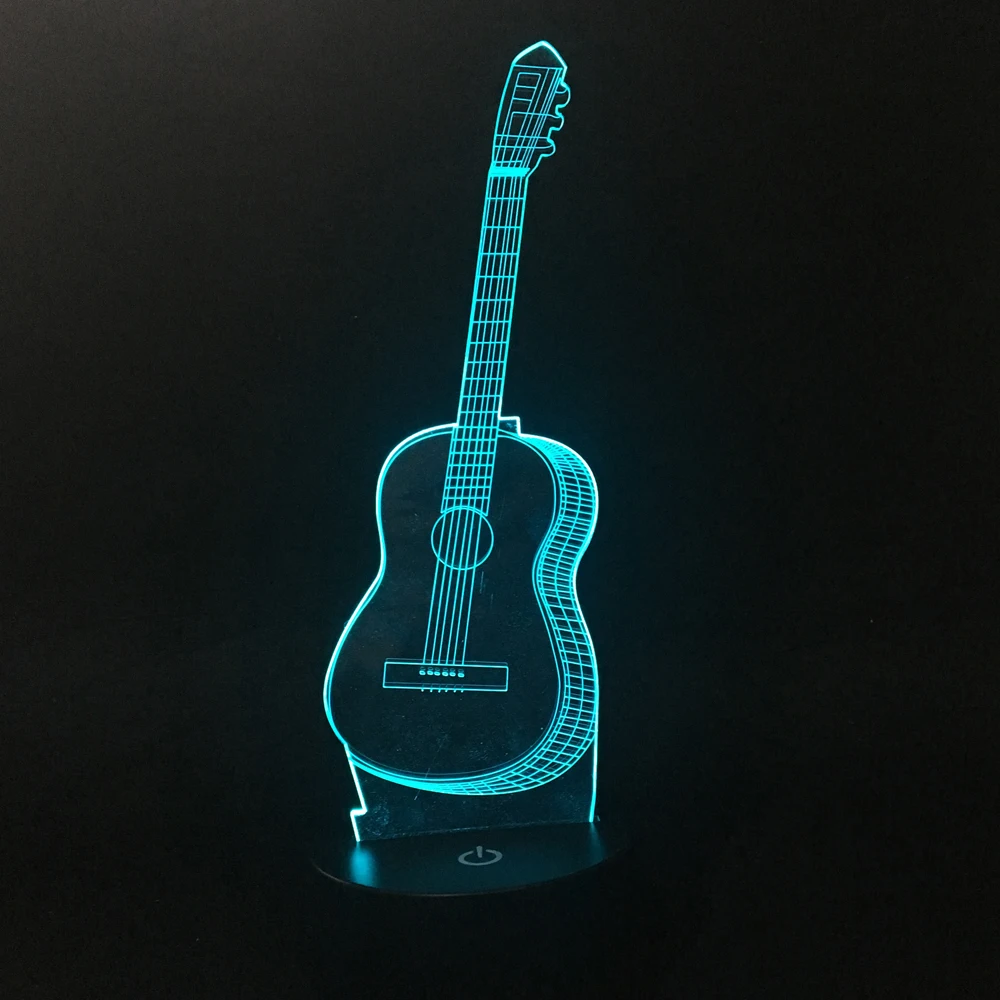 7 цветная светодиодная лампочка 3D лампа USB Новинка лампы на батарейках детский