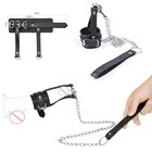 Для мужчин кольцо-рукав для пениса эрекции секс помощь поводок кожа Удлиняющая Насадка На растягиватель мошонки садо Мужской целомудрие клетка секс-игрушка для взрослых