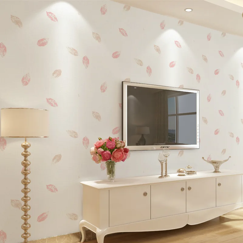 Простые современные обои с листьями однотонные свежие полными для гостиной