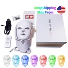 Лучшая 7 цветов Светодиодная маска для лица светодиодная Корейская фотонная терапия маска для лица машинный светильник терапия акне маска для шеи Красота светодиодная маска