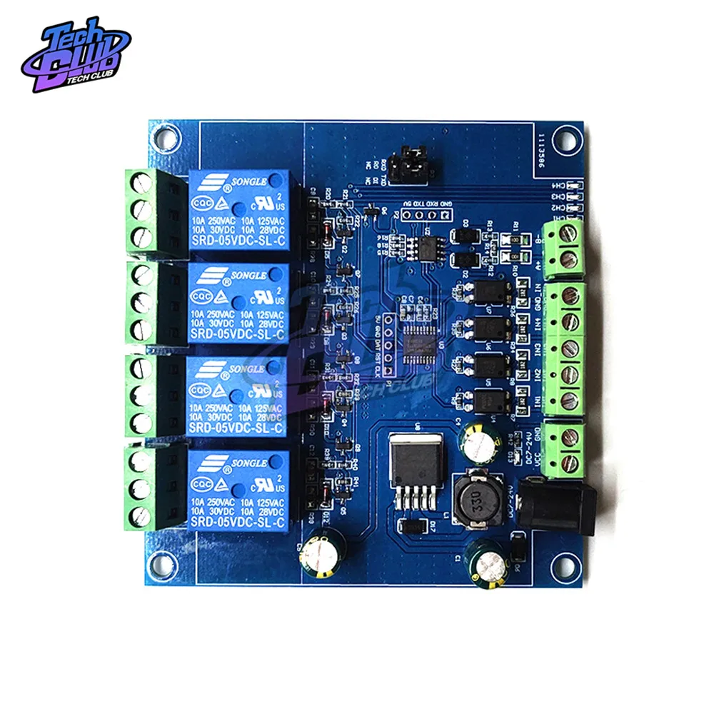 Modbus Rtu7 24V четырехсторонний релейный модуль переключателя ввода и вывода 8bit MCU