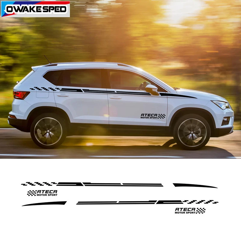 Автомобильный Стайлинг гоночные полосы наклейка на талию для Seat ATECA FR X-Perience