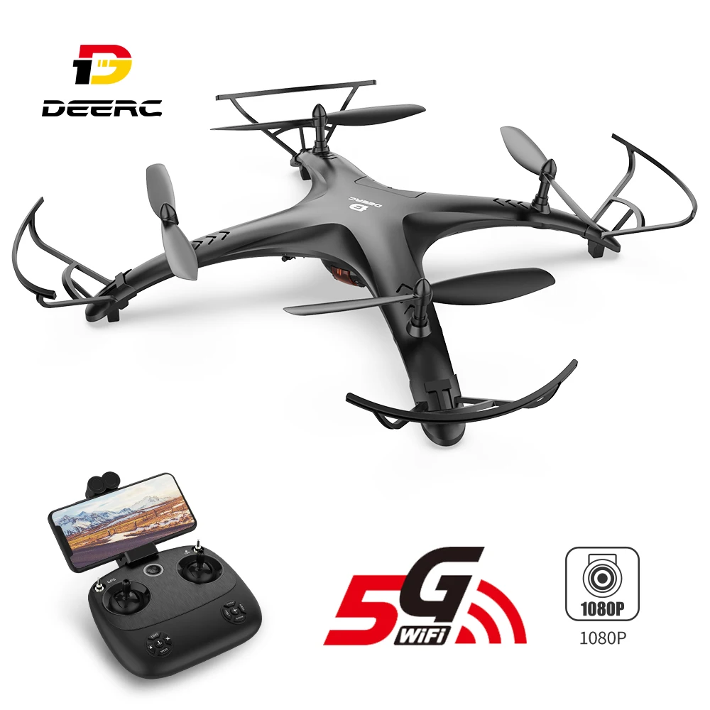 DEERC DE24 5G gps RC Дрон с камерой 1080p FHD 300M WIFi FPV 120 ° широкоугольный Tapfly gps Follow Me RC Квадрокоптер
