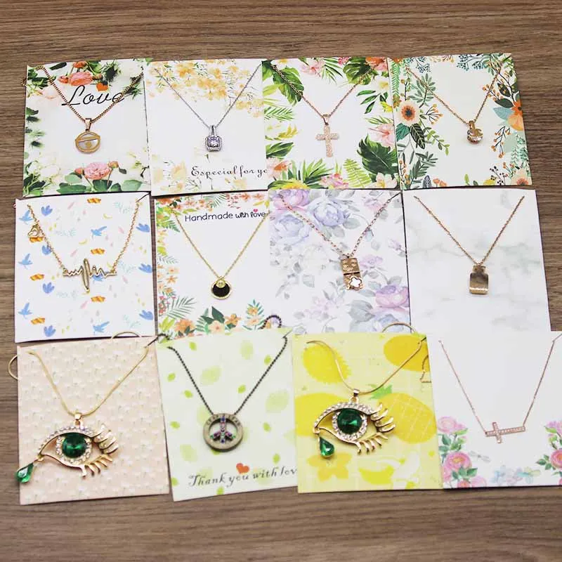 

8x10cm Kraft Paper Jewelry Necklace Card Nice Jewelry Organizer Necklace Display Packaging Cards Tags 100pcs