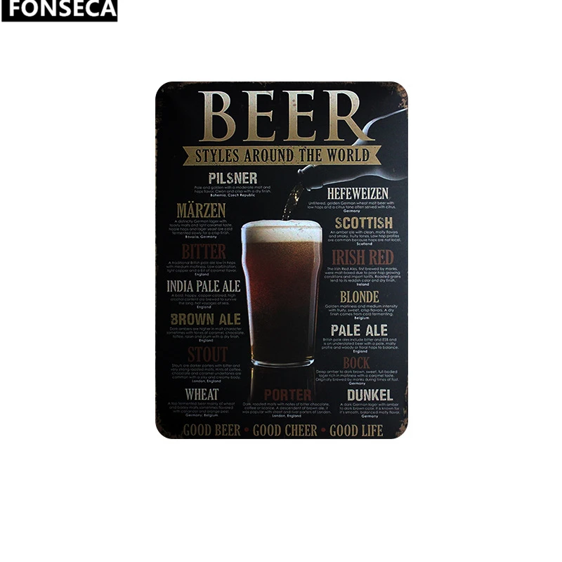 Вино и пиво удовольствие! Жестяной знак для бара настенное украшение с рисунком