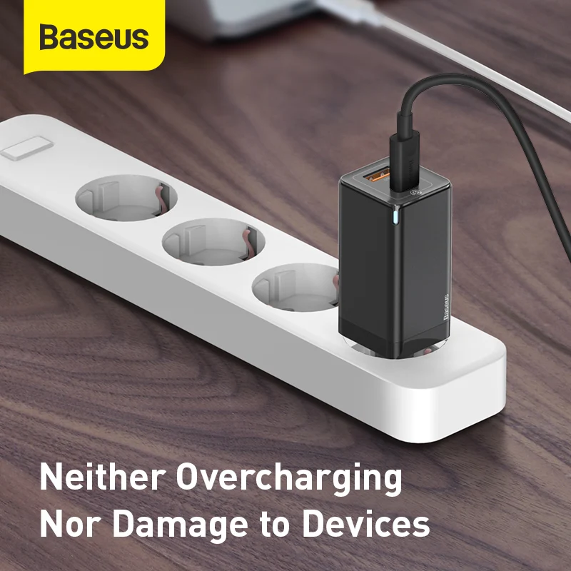 baseus gan зарядное устройство 45 вт pd usb з