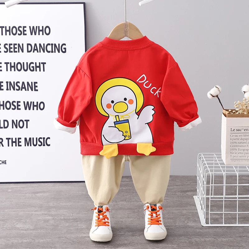 

HYLKIDHUOSE Autumn Baby Boys Girls Clothing Sets Toddler Infant Cartoon Coats T Shirt Pants Children Kids Casual Clothes Outfit