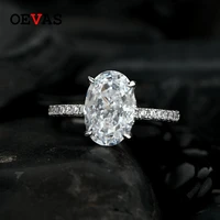 oevas 100 925 sterling silver 812mm oval sparkling high carbon diamond wedding rings for women party fine jewelry wholesale