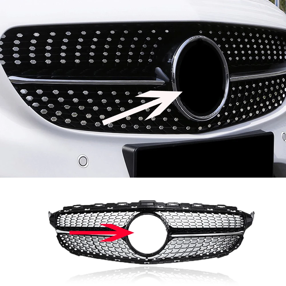 Большой центральный Гриль Эмблема передняя решетка наклейка для Mercedes Benz BRABUS CLA CLS A/B/C/E класс GLA GLB GLC GLE GLS GLK ML GL
