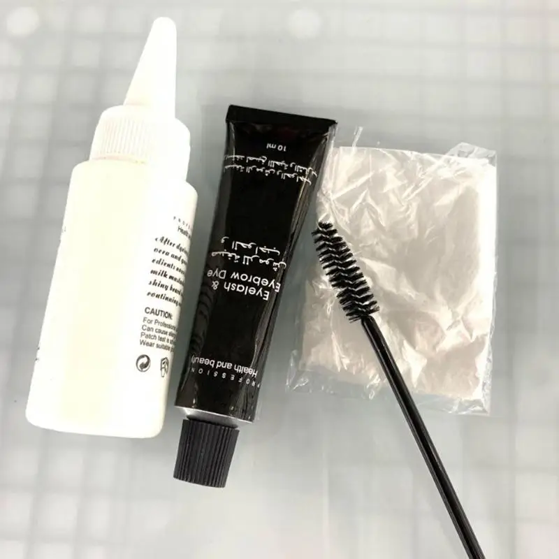 1 Set Eyebrow Dye Kit Eyelashes Cream Professional Natural Plant Color Brow Tint Brown Black Gel Easy | Красота и здоровье