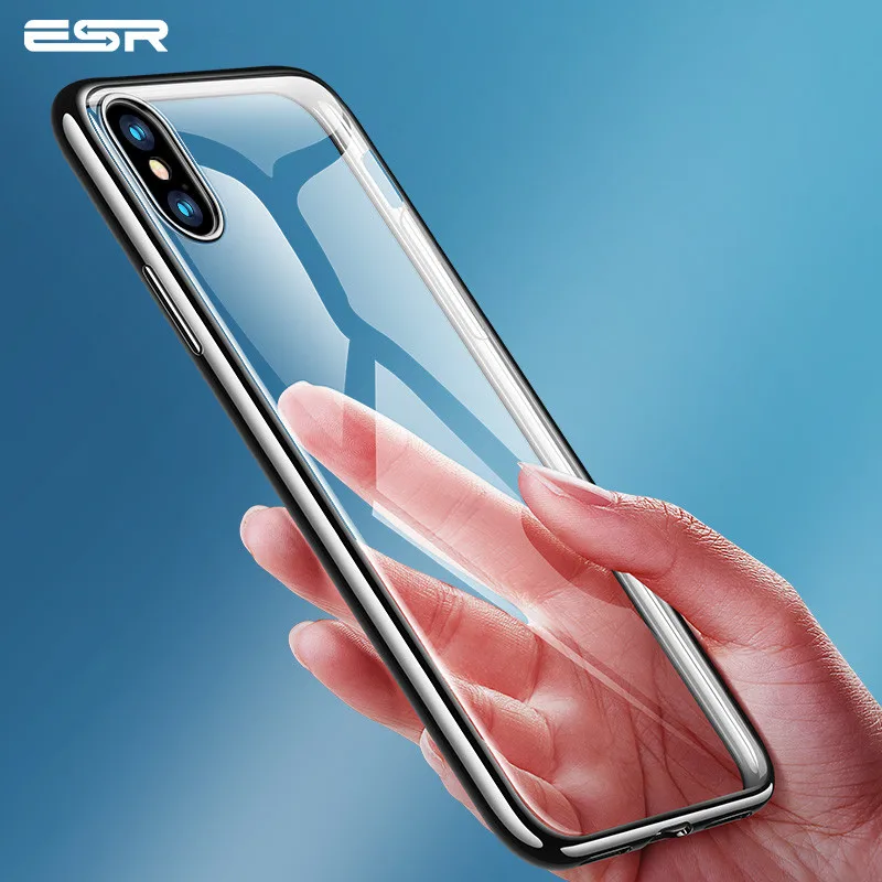 ESR 0,8 мм прозрачный Ультратонкий Мягкий ТПУ чехол для телефона с оправой для iPhone 8 7 Plus Полный Чехол для iPhone X XS XR XS Max чехол