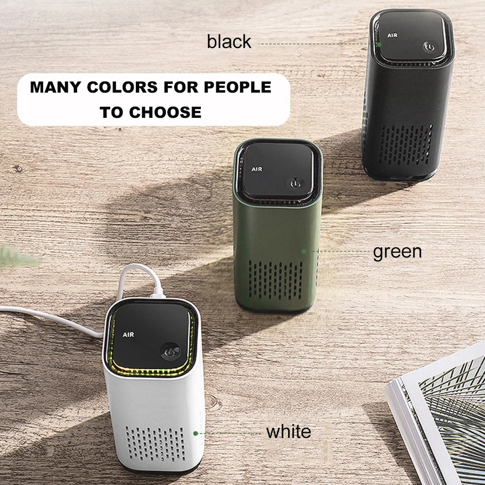 

7 Lights Air Purifier Anion Air Purification Activated Carbon Air Freshener Ionizer Cleaner Dust Cigarette Smoke Remover USB