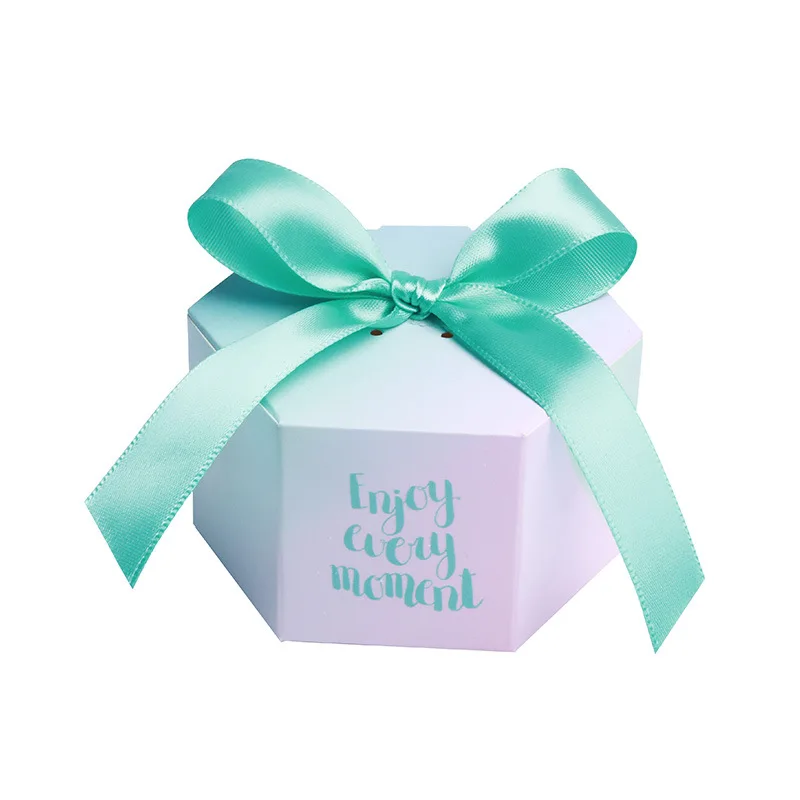 Tiffany Blue Ribbon Новые творческие Наслаждайтесь каждый момент подарки коробка со свадебными сувенирами и Tiffany Конфетница для вечеринки наборы; детский душ бумага сладкий Chocol - Цвет: Tiffany Blue Ribbon
