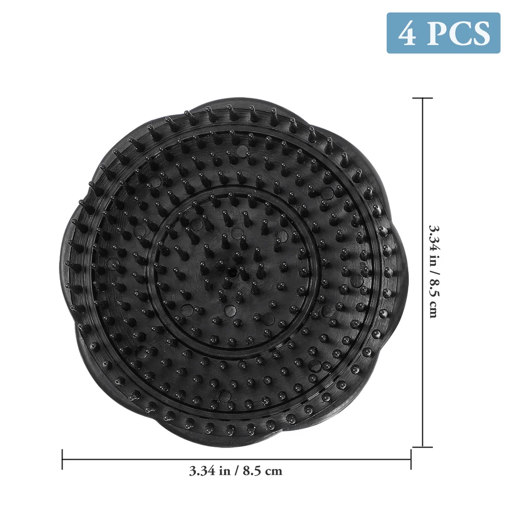 

Frcolor 4pcs Scalp Massager Shampoo Brush Shower Comb Floriated Cleaning Brush (Black)
