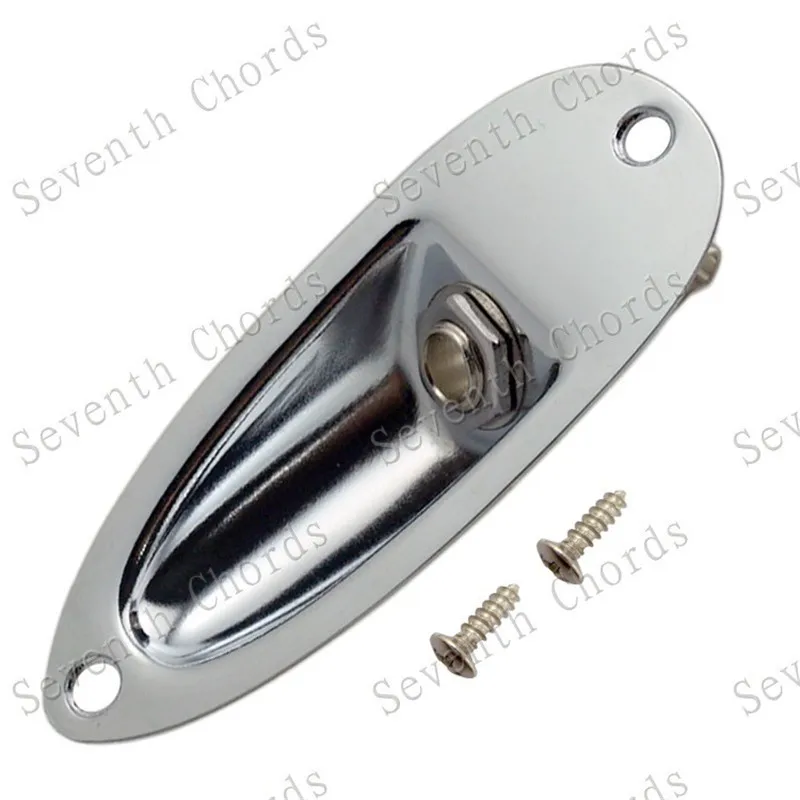 2Pcs 6.35 Electric Bass Guitar Jack Output Input Socket With Boat Style Plate Chrome Black Gold guitar accessories parts | Спорт и