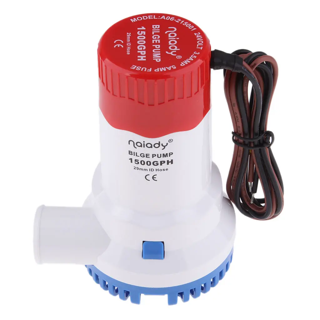

24V 1500GPH Boat Bilge Water Pump for fishing boats, cruise ship, yachts Mini Electric Submersible Pump 1500 Gallons Per Hour