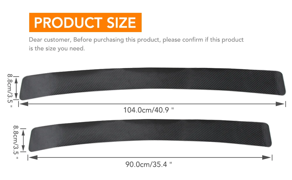 

2pcs Carbon Fiber Car Trunk Rear Bumper Sticker Car Decor Car Accessories