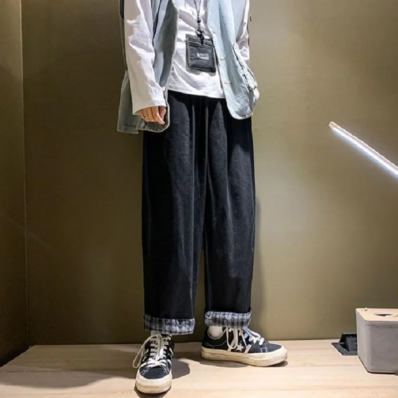 

women Harajuku Streetwear Plaid Pants Women Spring 2021 Korean Style Wide Leg Women's Wide Trousers Plus Size Fashion Pants