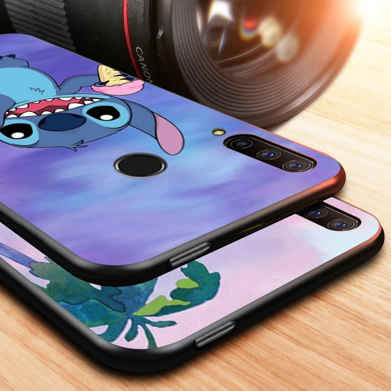 

Stitch cartoon cute for Huawei Honor 30 20 10 9S 9A 9C 9X 8X MAX 10 9 Lite 8A 7C 7A Pro Silicone Black Phone Case
