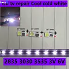 В переменного тока, 50-100pcs для LG led ТВ ПОДСВЕТКА 2835 3030 3535 3V 6V 1 Вт 3 Вт комплект electronique светодиодные Запчасти для ЖК-Прохладный холодный белый