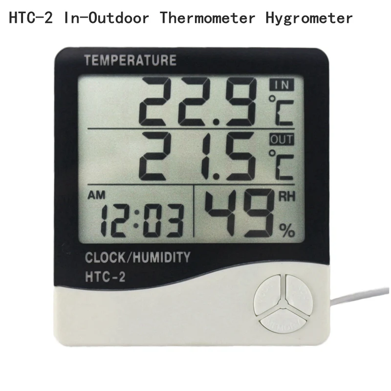 HTC-2 in-Outdoor DIDIHOU Крытый Открытый Цифровой термометр гигрометр с ЖК-дисплеем Измеритель температуры и влажности 1 шт - Цвет: HTC-2 in-Outdoor