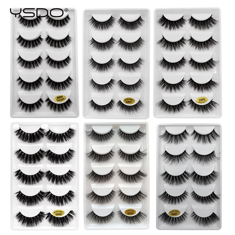 Ресницы норковые объемные YSDO ручной работы искусственные трафареты для макияжа