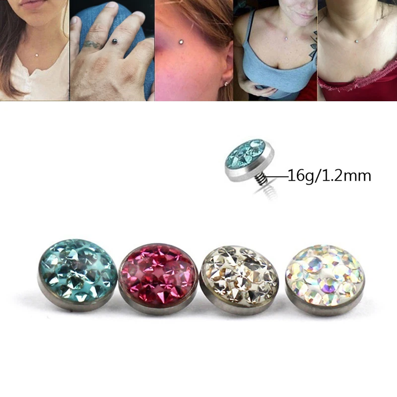 1 шт. эпоксидный кристалл микро дермальный якорь верхнее украшение для пирсинга